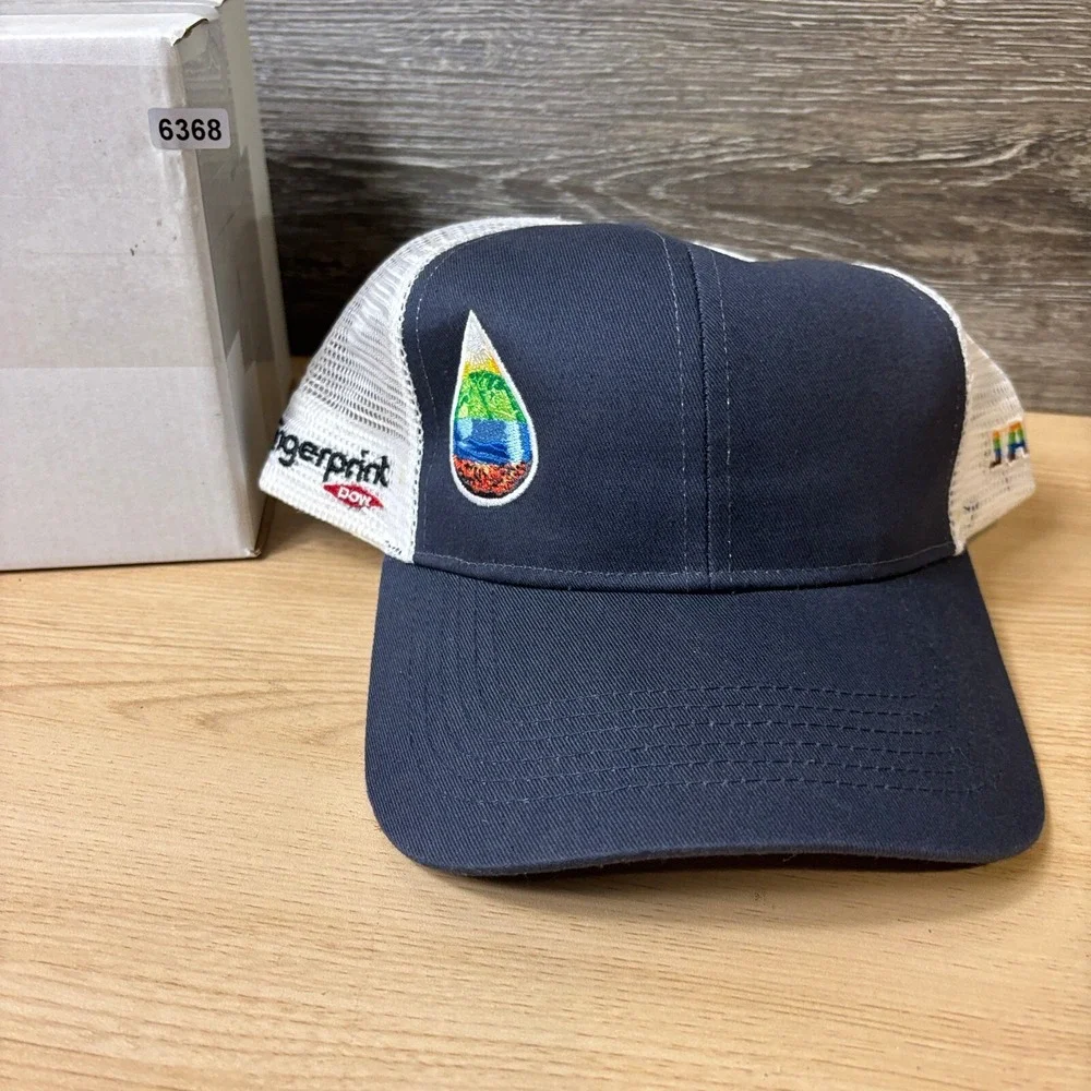 DOW Hat Cap Snap Back‎ Blue Irrigation Fingerprint Adjustable